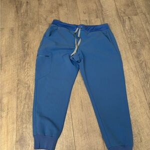 Figs ceil blue Zamora joggers with Elastic Waistband and Tapered Ankles